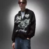 Printed Zip-Up Hoodie – Sweatshirts & Hoodies