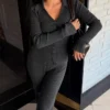 Ribbed Polo Collar Cardigan – Sweaters and Cardigans Ribbed Polo Collar Cardigan – Sweaters and Cardigans