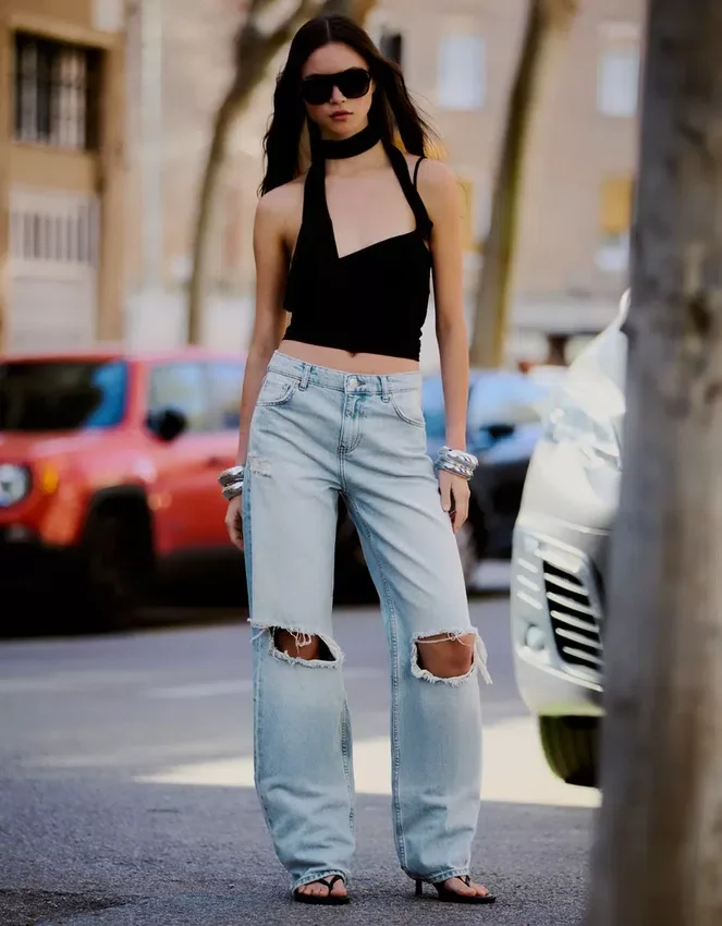 Ripped High-Waist Wide-Leg Jeans Ripped High-Waist Wide-Leg Jeans