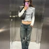 Ripped Low-Rise Straight-Leg Jeans Ripped Low-Rise Straight-Leg Jeans