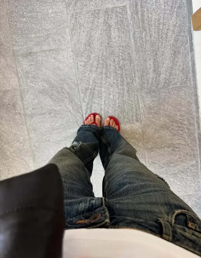 Ripped Low-Rise Straight-Leg Jeans Ripped Low-Rise Straight-Leg Jeans