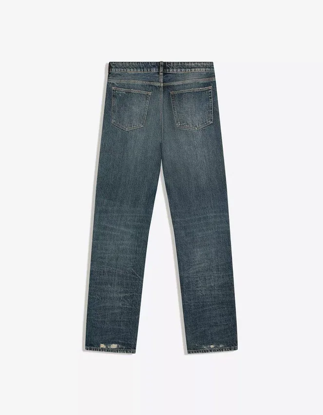 Ripped Low-Rise Straight-Leg Jeans Ripped Low-Rise Straight-Leg Jeans