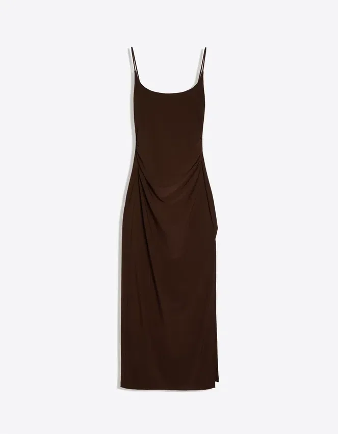 Ruched Strappy Midi Dress Ruched Strappy Midi Dress
