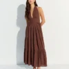 Rustic Halter Neck Long Dress