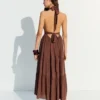 Rustic Halter Neck Long Dress