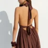 Rustic Halter Neck Long Dress