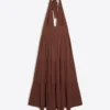 Rustic Halter Neck Long Dress