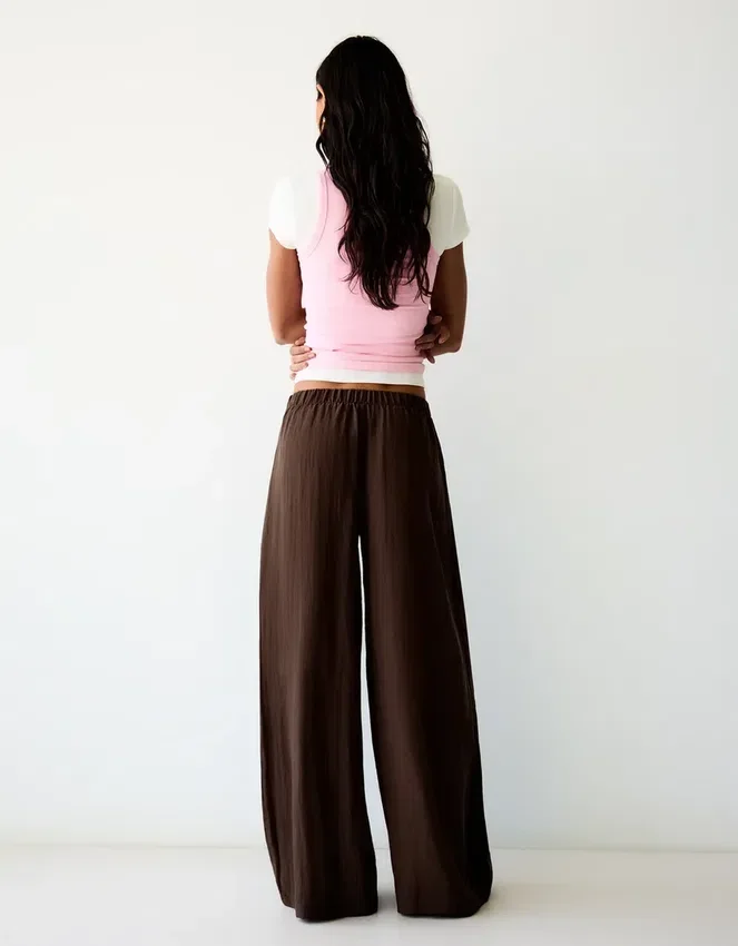 Rustic Wide-Leg Trousers with Pleats Rustic Wide-Leg Trousers with Pleats