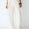 Rustic Wide-Leg Trousers with Pleats Rustic Wide-Leg Trousers with Pleats