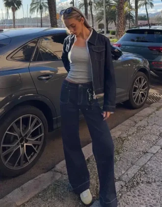 Seamless High-Waist Wide-Leg Jeans with Pockets – Pants – Women Seamless High-Waist Wide-Leg Jeans with Pockets – Pants – Women