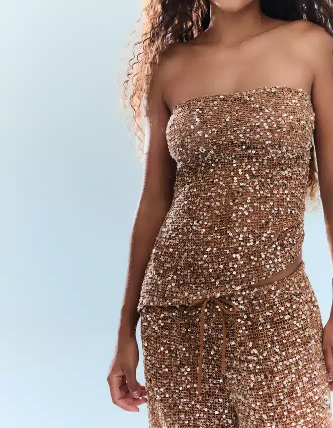 Sequinned Bandeau Top Sequinned Bandeau Top
