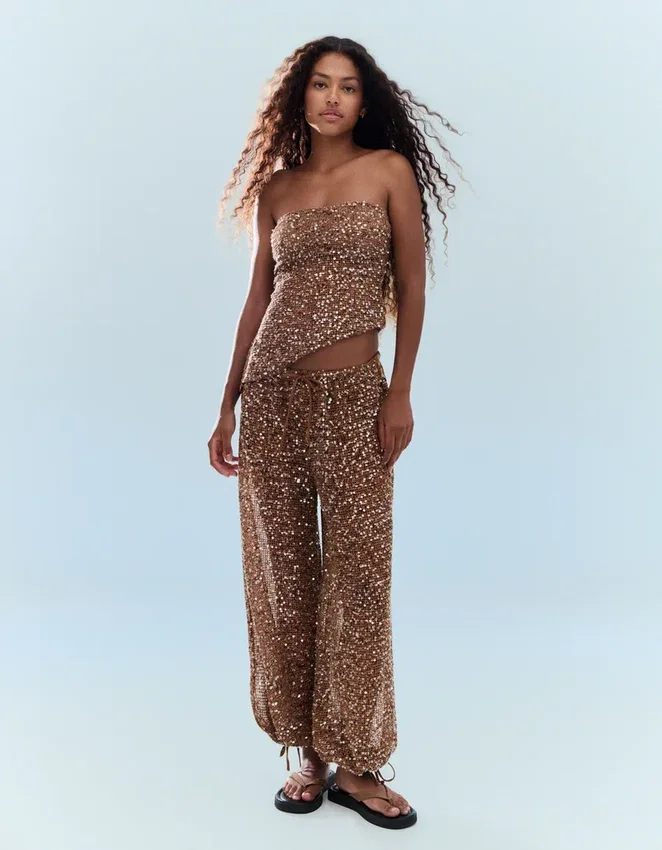 Sequinned Bandeau Top Sequinned Bandeau Top