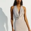 Sequinned Halter Mini Dress