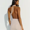 Sequinned Halter Mini Dress