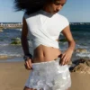 Sequinned Maxi Mini Skirt