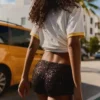 Sequinned Mini Shorts