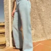 Shimmery High-Waist Straight-Leg Jeans