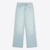 Shimmery High-Waist Straight-Leg Jeans