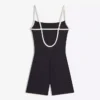 Short Jumpsuit with Contrast Straps