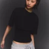 Short Sleeve Corset Waist T-Shirt