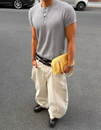 Short Sleeve Henley T-Shirt