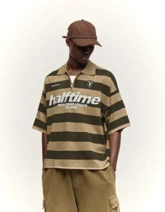 Short Sleeve Mesh Polo Shirt with Zipper – T-Shirts and Polo Shirts