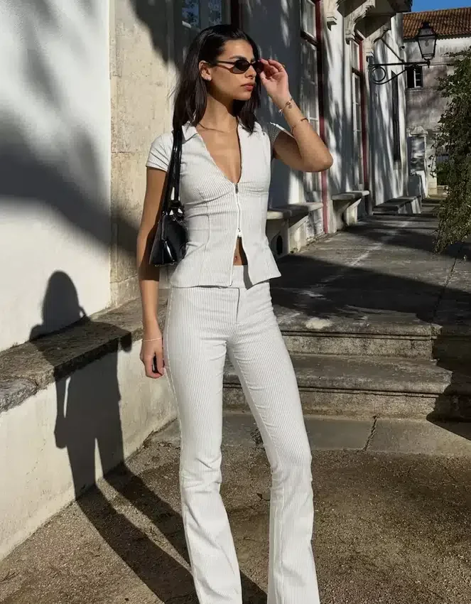 Flared Bengaline Trousers Flared Bengaline Trousers