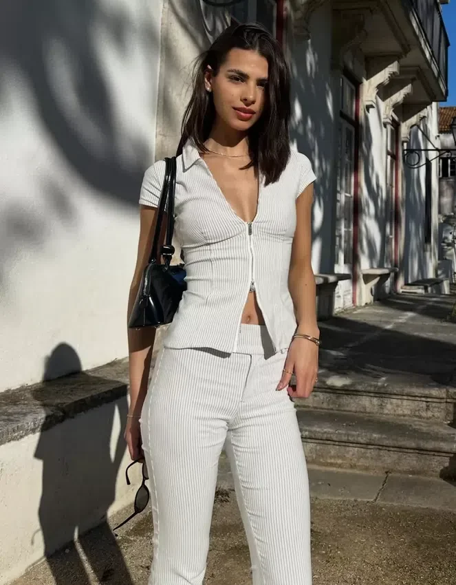 Flared Bengaline Trousers Flared Bengaline Trousers