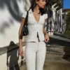 Flared Bengaline Trousers Flared Bengaline Trousers