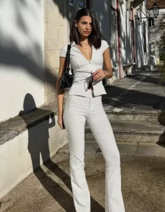 Flared Bengaline Trousers
