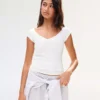 Short Sleeve T-Shirt with Gathering