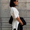 Short Sleeve T-Shirt with Gathering