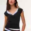 Short Sleeve T-Shirt with Gathering