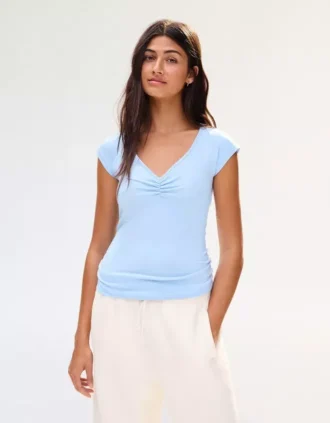 Short Sleeve T-Shirt with Gathering – Women