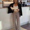 Straight-Leg Striped Print Trousers – Pants Straight-Leg Striped Print Trousers – Pants