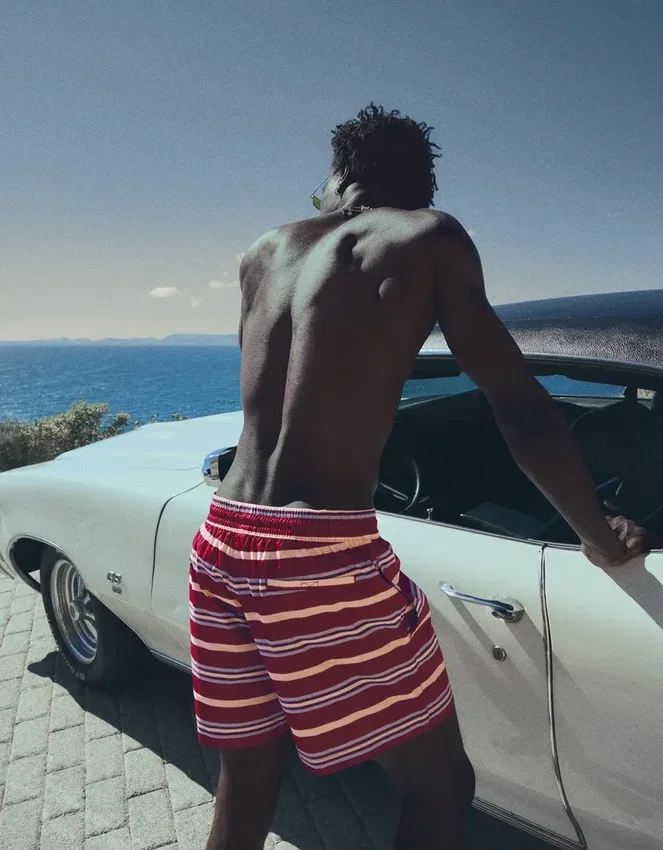Striped Boxy Fit Swimming Trunks – Bershka Lovers Striped Boxy Fit Swimming Trunks – Bershka Lovers
