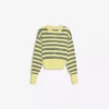 Striped Crew Neck Button-Up Jacket Striped Crew Neck Button-Up Jacket
