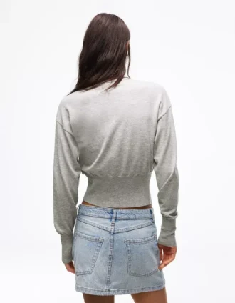 Striped Crew Neck Button-Up Jacket – Sweaters and Cardigans