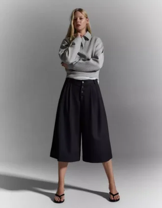 Striped Culottes Bermuda Shorts Striped Culottes Bermuda Shorts