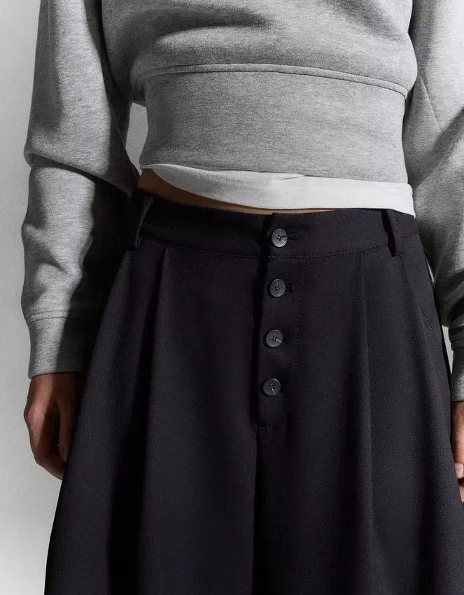 Striped Culottes Bermuda Shorts Striped Culottes Bermuda Shorts