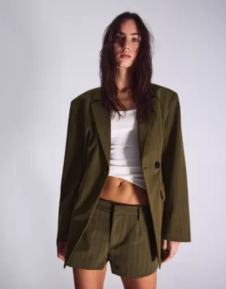Striped Double-Breasted Blazer – Jackets and Trench