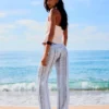 Striped Linen Blend Trousers Striped Linen Blend Trousers