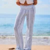 Striped Linen Blend Trousers Striped Linen Blend Trousers