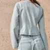 Striped Peplum Denim Jacket – Jackets and Trench