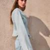 Striped Peplum Denim Jacket – Jackets and Trench