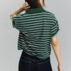 Striped Polo Collar Sweater – Tops and Bodysuits Striped Polo Collar Sweater – Tops and Bodysuits
