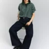 Striped Polo Collar Sweater – Tops and Bodysuits Striped Polo Collar Sweater – Tops and Bodysuits
