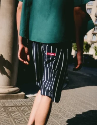 Striped Towel-Effect Bermuda Shorts – Bershka Lovers