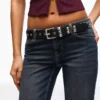 Studded Faux Leather Belt – Accessories