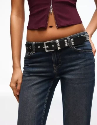 Studded Faux Leather Belt – Accessories